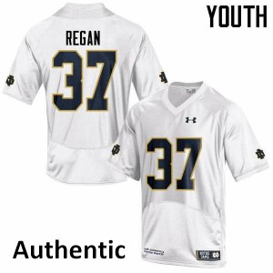 Youth Notre Dame Fighting Irish #37 Robert Regan White Authentic Stitched Jersey 323746-330
