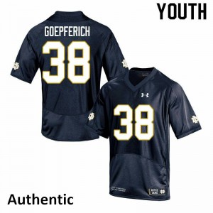 Youth University of Notre Dame #38 Dawson Goepferich Navy Authentic College Jerseys 238848-197