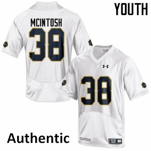Youth Fighting Irish #38 Deon McIntosh White Authentic Stitched Jersey 997138-550