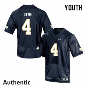 Youth UND #4 Avery Davis Navy Authentic Embroidery Jersey 802844-405