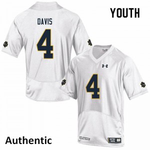 Youth Irish #4 Avery Davis White Authentic Embroidery Jersey 811571-493