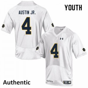 Youth Notre Dame #4 Kevin Austin Jr. White Authentic Player Jerseys 793023-482