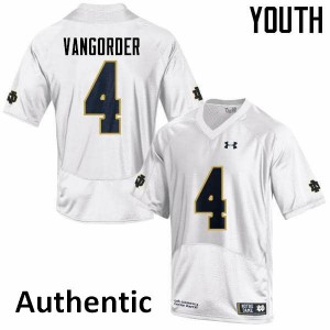 Youth UND #4 Montgomery VanGorder White Authentic Football Jersey 108202-781