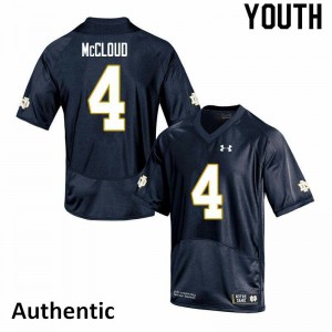 Youth UND #4 Nick McCloud Navy Authentic University Jersey 496543-961