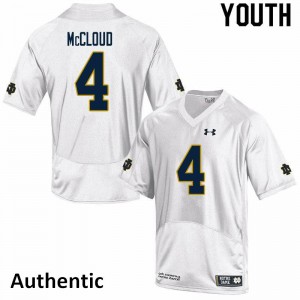 Youth Irish #4 Nick McCloud White Authentic University Jersey 709685-554