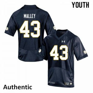 Youth Notre Dame #43 Greg Malley Navy Authentic Stitch Jersey 533643-358
