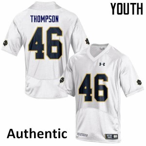 Youth Fighting Irish #46 Jimmy Thompson White Authentic Embroidery Jerseys 684349-245