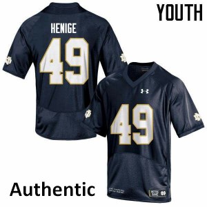 Youth UND #49 Jack Henige Navy Authentic Official Jerseys 281883-576