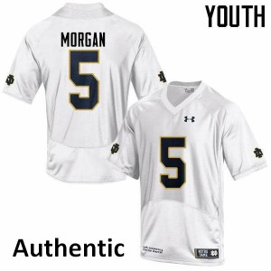 Youth University of Notre Dame #5 Nyles Morgan White Authentic Embroidery Jerseys 532404-161