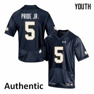 Youth UND #5 Troy Pride Jr. Navy Authentic Official Jersey 802395-694