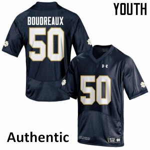 Youth Notre Dame Fighting Irish #50 Parker Boudreaux Navy Blue Authentic NCAA Jersey 847098-463