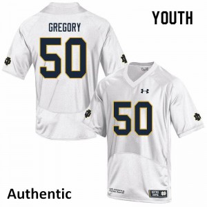 Youth Irish #50 Reed Gregory White Authentic High School Jerseys 464755-653