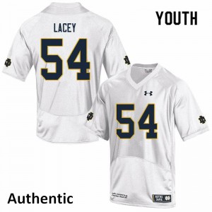 Youth Notre Dame #54 Jacob Lacey White Authentic Stitched Jersey 512318-173