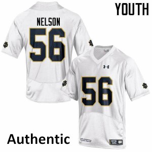 Youth UND #56 Quenton Nelson White Authentic Stitch Jersey 379762-297