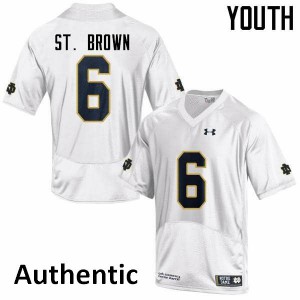 Youth UND #6 Equanimeous St. Brown White Authentic Football Jerseys 342358-526