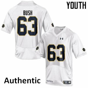 Youth Notre Dame Fighting Irish #63 Sam Bush White Authentic Stitch Jerseys 458468-113