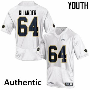 Youth Notre Dame Fighting Irish #64 Ryan Kilander White Authentic Football Jersey 492899-262