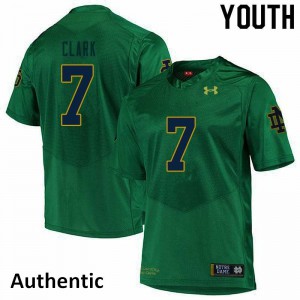 Youth Notre Dame #7 Brendon Clark Green Authentic Embroidery Jersey 923262-560