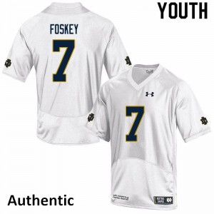 Youth Notre Dame #7 Isaiah Foskey White Authentic Football Jerseys 613521-726