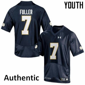 Youth UND #7 Will Fuller Navy Blue Authentic Football Jerseys 410823-104