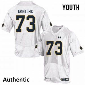 Youth UND #73 Andrew Kristofic White Authentic NCAA Jersey 608506-407
