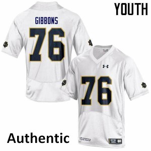 Youth University of Notre Dame #76 Dillan Gibbons White Authentic Football Jersey 307661-377