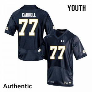 Youth UND #77 Quinn Carroll Navy Authentic Official Jersey 909339-201