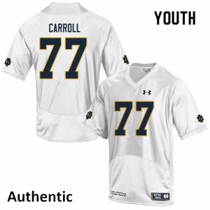Youth University of Notre Dame #77 Quinn Carroll White Authentic Player Jerseys 464140-824