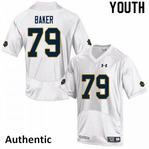 Youth UND #79 Tosh Baker White Authentic Stitch Jersey 592033-551