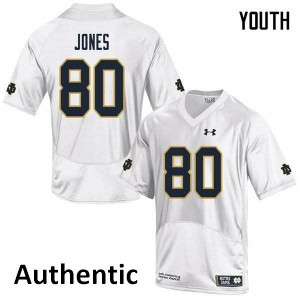 Youth UND #80 Micah Jones White Authentic High School Jersey 942599-723