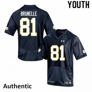 Youth Irish #81 Jay Brunelle Navy Authentic Embroidery Jerseys 687944-983