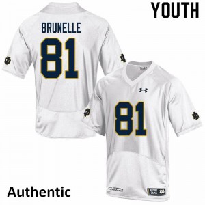 Youth Notre Dame #81 Jay Brunelle White Authentic Football Jerseys 188062-923