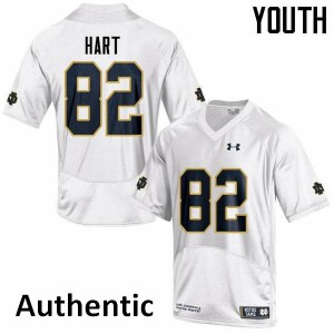 Youth University of Notre Dame #82 Leon Hart White Authentic Player Jersey 694034-852