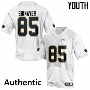 Youth University of Notre Dame #85 Arion Shinaver White Authentic Stitch Jersey 335066-481
