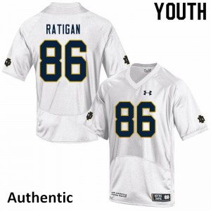 Youth Fighting Irish #86 Conor Ratigan White Authentic Embroidery Jersey 971440-595