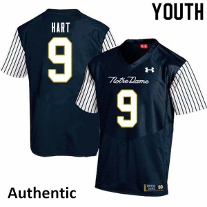 Youth UND #9 Cam Hart Navy Blue Alternate Authentic Embroidery Jerseys 662593-743
