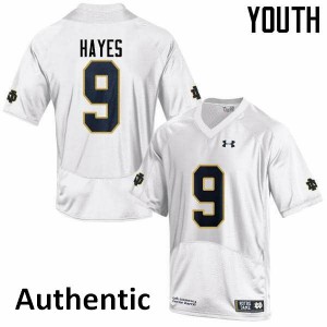 Youth UND #9 Daelin Hayes White Authentic Embroidery Jerseys 402142-663
