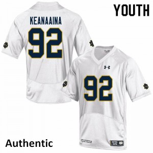 Youth UND #92 Aidan Keanaaina White Authentic Alumni Jerseys 531593-931