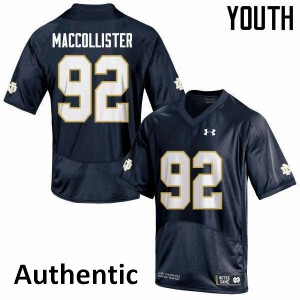 Youth Notre Dame #92 Jonathon MacCollister Navy Authentic Embroidery Jersey 596162-533