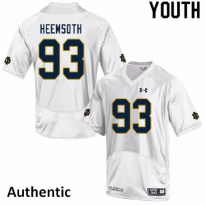 Youth Irish #93 Zane Heemsoth White Authentic Stitch Jersey 657902-416