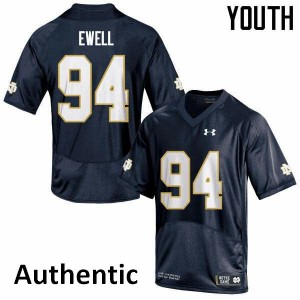 Youth Notre Dame #94 Darnell Ewell Navy Authentic Stitch Jersey 529326-213