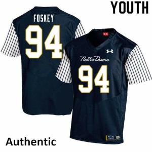 Youth University of Notre Dame #94 Isaiah Foskey Navy Blue Alternate Authentic Player Jerseys 611825-388