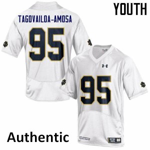 Youth University of Notre Dame #95 Myron Tagovailoa-Amosa White Authentic Player Jersey 707711-755