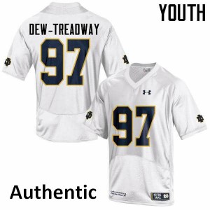 Youth UND #97 Micah Dew-Treadway White Authentic Embroidery Jersey 825457-256