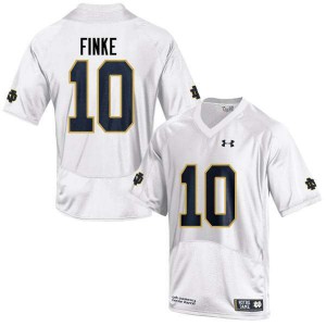 Men University of Notre Dame #10 Chris Finke White Game Official Jersey 358436-372