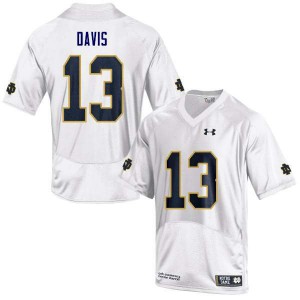 Men Notre Dame #13 Avery Davis White Game College Jersey 683665-782