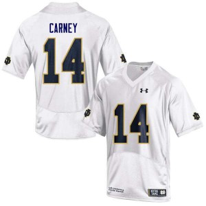 Mens Notre Dame Fighting Irish #14 J.D. Carney White Game Player Jersey 670212-268