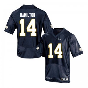 Men University of Notre Dame #14 Kyle Hamilton Navy Game Stitched Jerseys 635694-735