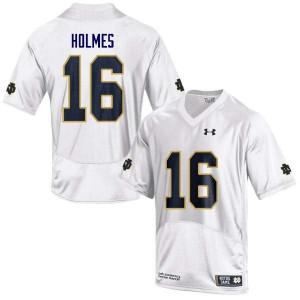 Men's University of Notre Dame #15 C.J. Holmes White Game Stitched Jerseys 162868-318