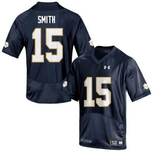 Mens Notre Dame #15 Cameron Smith Navy Game Player Jersey 991196-132